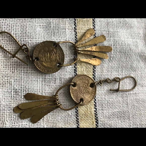 Artisan Made Peruvian Coin Earrings - Picture 3 of 5